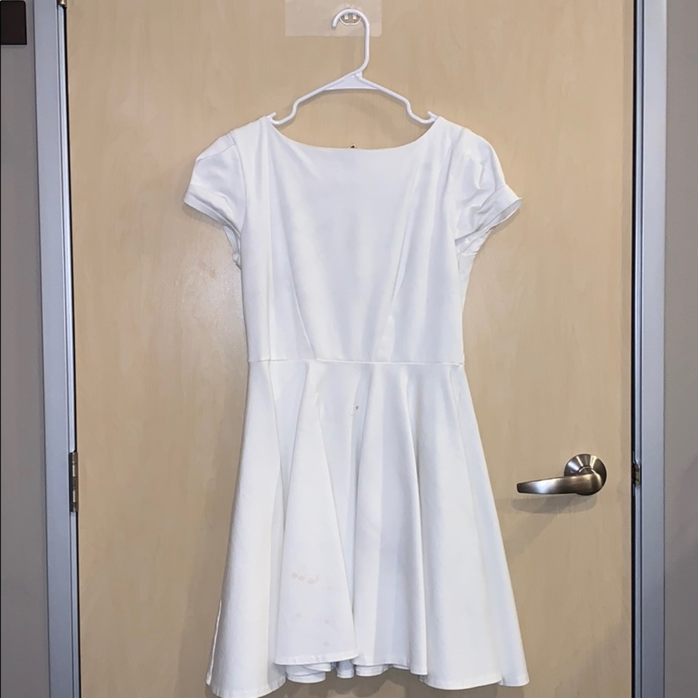 Lulus White Skater Zip Up Dress